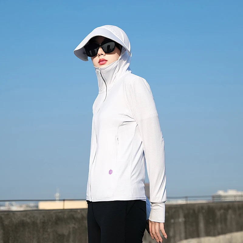 Summer Ice Silk Sunscreen Coat Couple Sports Casual Jacket Breathable Comfortable Outdoor UV Protection Outerwear