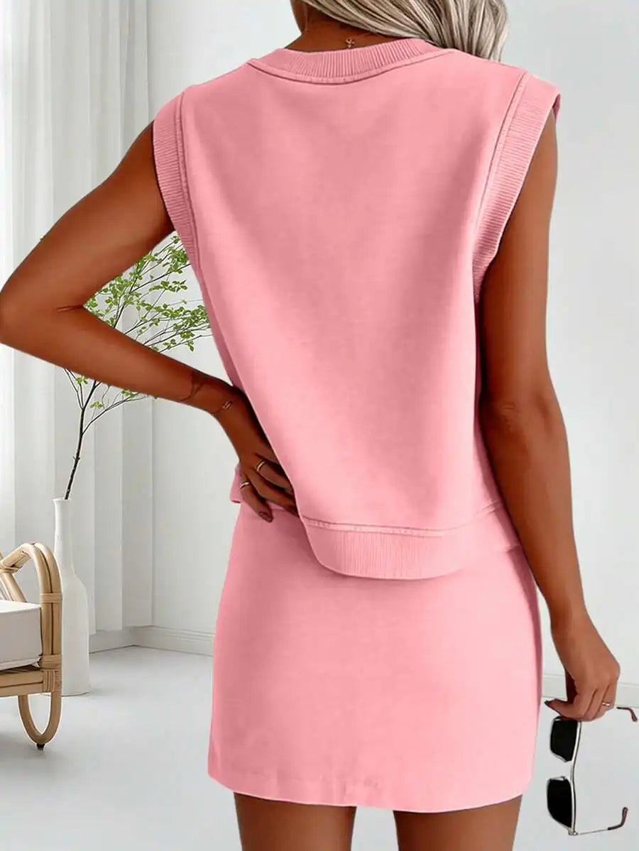 2 Piece Women Summer Activewear Set Cotton Sleeveless Top And Shorts Casual Sportswear Outfit