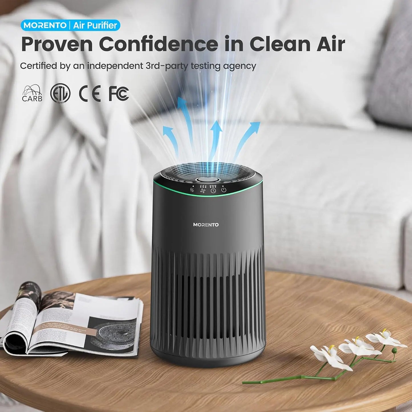Air Purifiers for Bedroom Home for Smoke Pet Dander Odors, Air Purifier with Sleep Mode Small Air Purifier with Fragranc