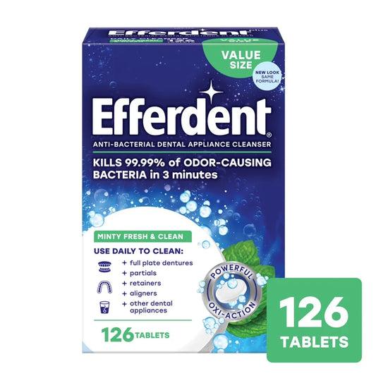 Denture Cleaner Tablets Retainer Cleaner Effervescent Tablets Minty Fresh Teeth Cleaning 126 Count