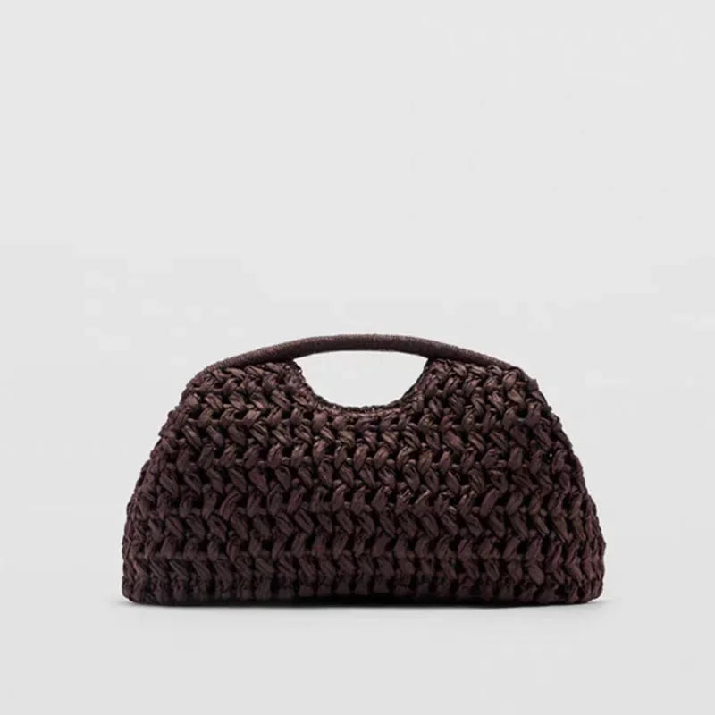Fashion Brand Straw Clutch Clip Bag High-end Luxury Banquet Purse Summer New Seaside Holiday Travel Versatile Hand-woven Totebag