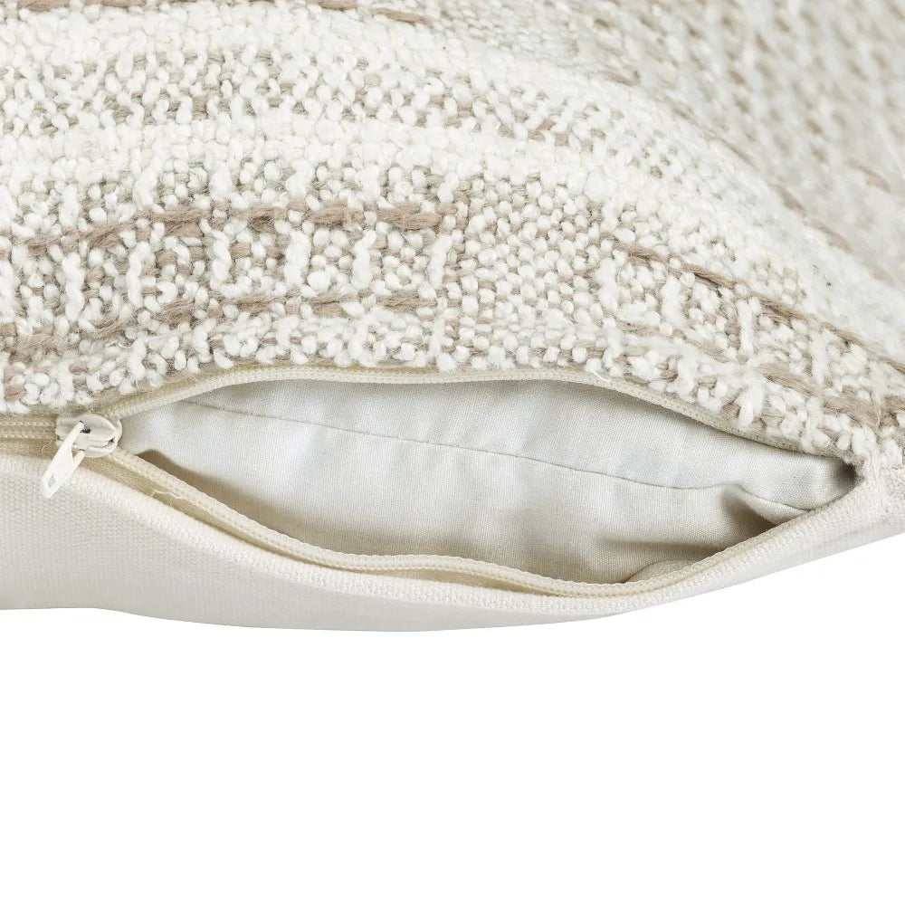 Better Homes & Gardens 14-inch x 24-inch Beige Chunky Knit Check Decorative Pillow