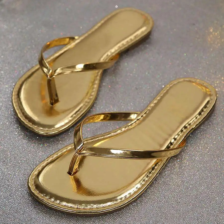 Women White Flip Flops Flat Thong Sandals For Beach Summer Casual Comfortable Outdoor Indoor