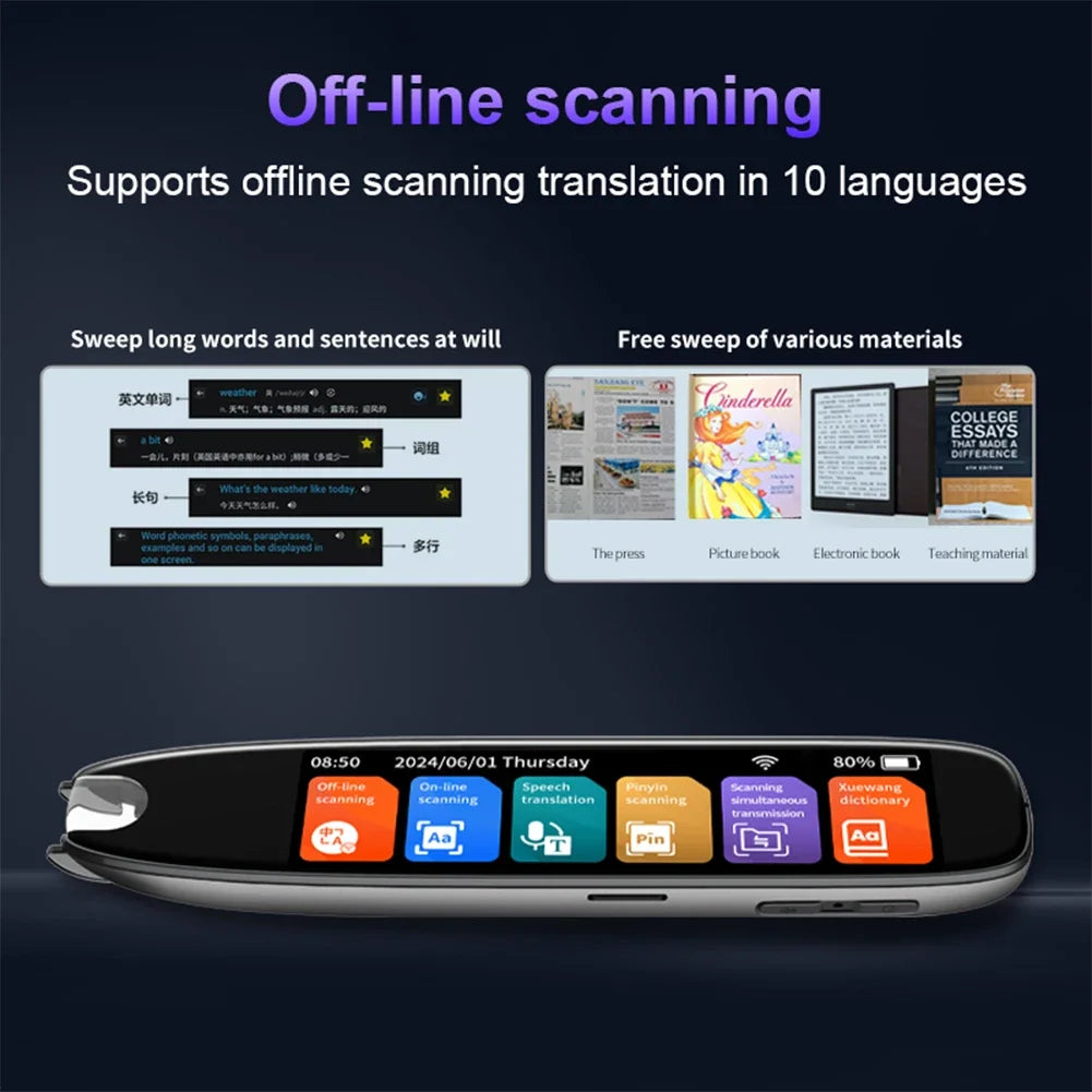 S65 142 Languages Translator Smart Voice 9 Offline Translation Pen Digital International Scanning Dictionary For Teacher Student