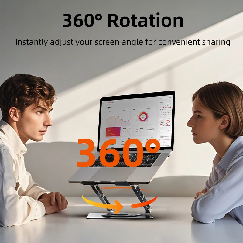 CABLETIME 360 Degrees Rotatable Laptop Stand Aluminum Stand Suitable 14"-17.3" Laptop Ergonomic Design for iMac DELL Lenovo