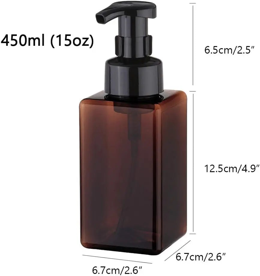 Foaming Soap Dispenser 450ml Refillable Pump Bottle for Liquid Soap Shampoo Body Wash 2 Pack