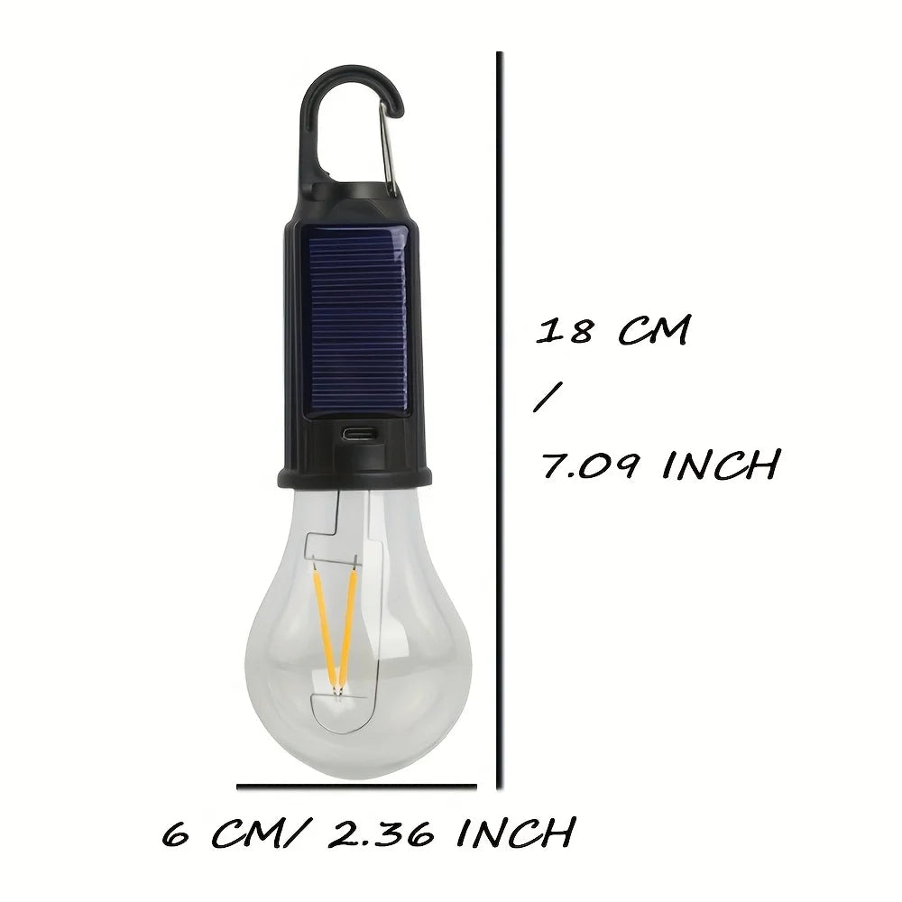 Solar Powered Portable Lamp LED Bulbs USB Charging Solar Light Waterproof Flashlight Night Light Essential for Outdoor Camping