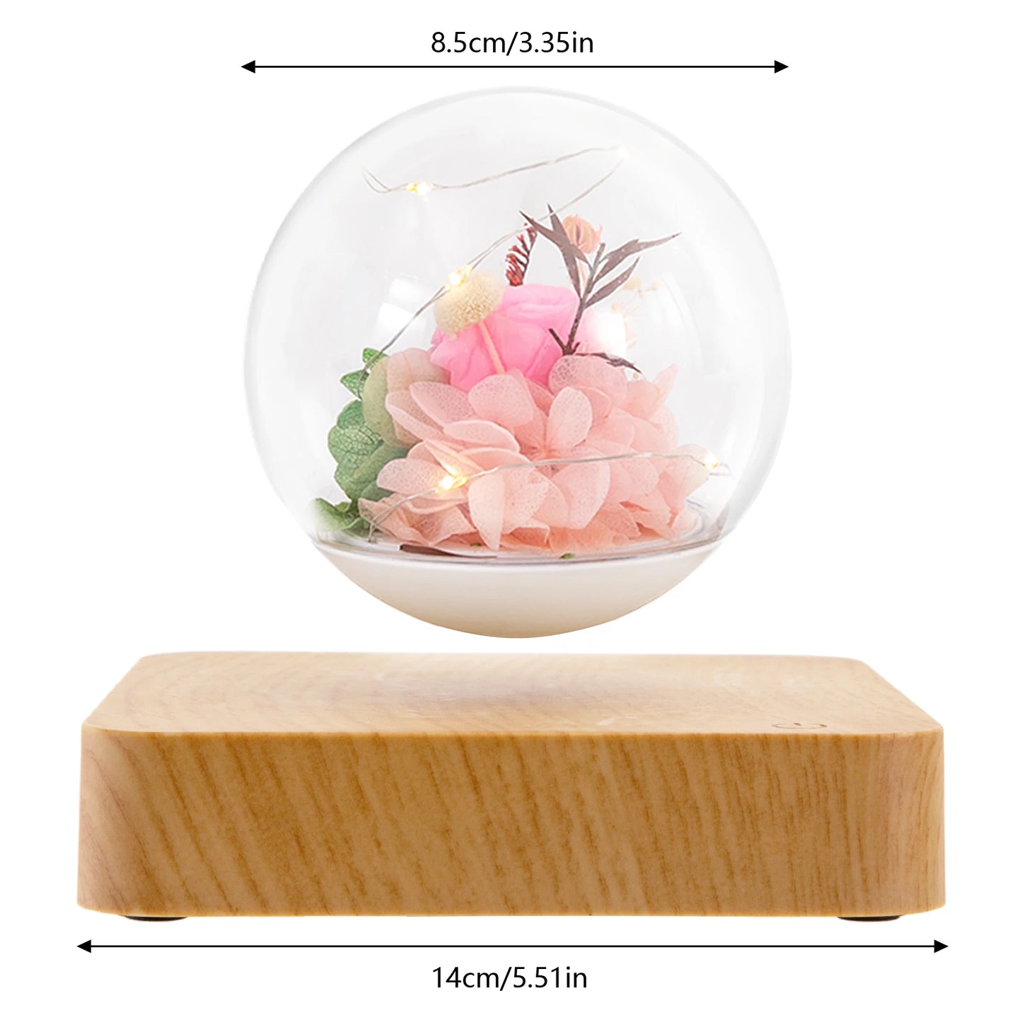 Floating Flower Lamp Floating Flowers with LED Light Magnetic Levitation Flower Light for Bedrooms/Tables/Offices/Living Rooms