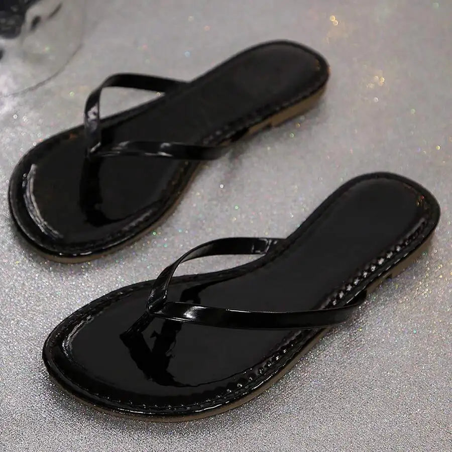 Women White Flip Flops Flat Thong Sandals For Beach Summer Casual Comfortable Outdoor Indoor