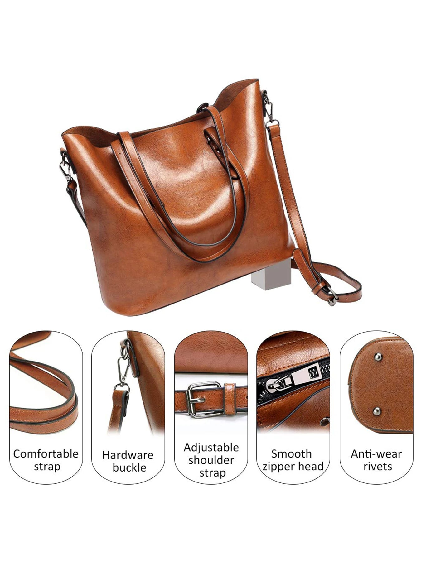 Pahajim Womens Leather Purses and Handbags Top Handle Satchel Bags Tote Bags Tote Purses for Women