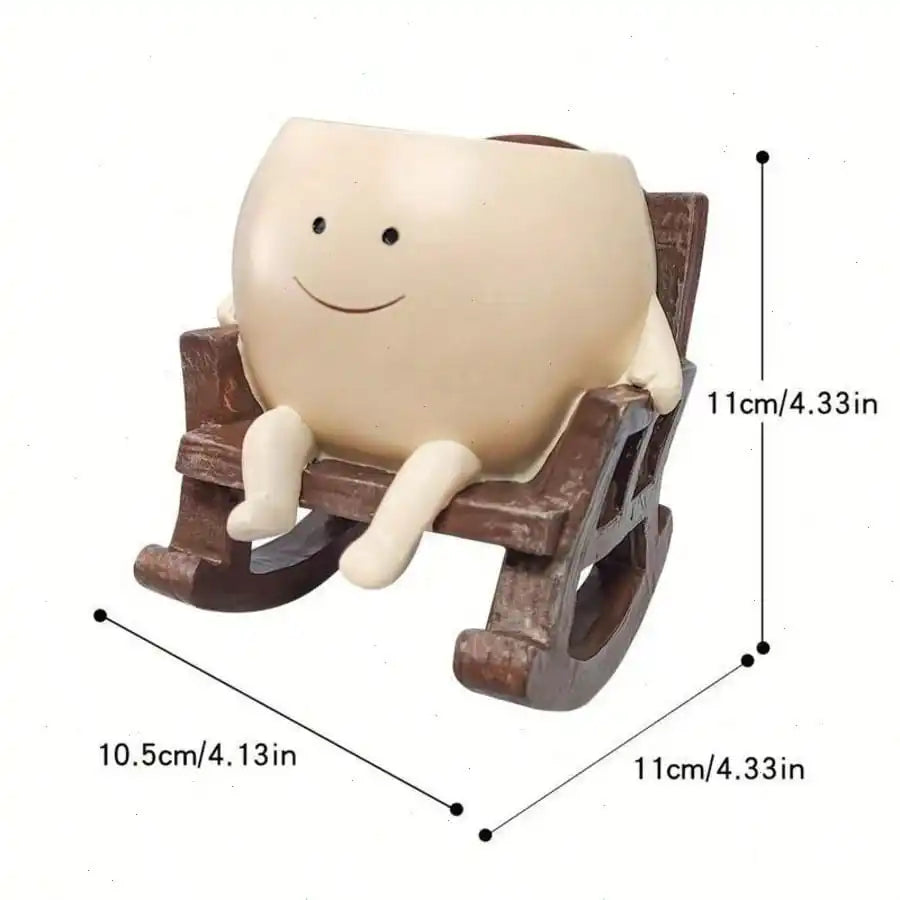 Charming Face Planter Pots, Cute Head Chair Shaped Succulent Planter, Unique Artistic Plant Pot for Small Indoor Outdoor Plants, Ideal for Home Garden Office Desktop Decor, Creative Novelty Housewarming Festival Gift for Plan