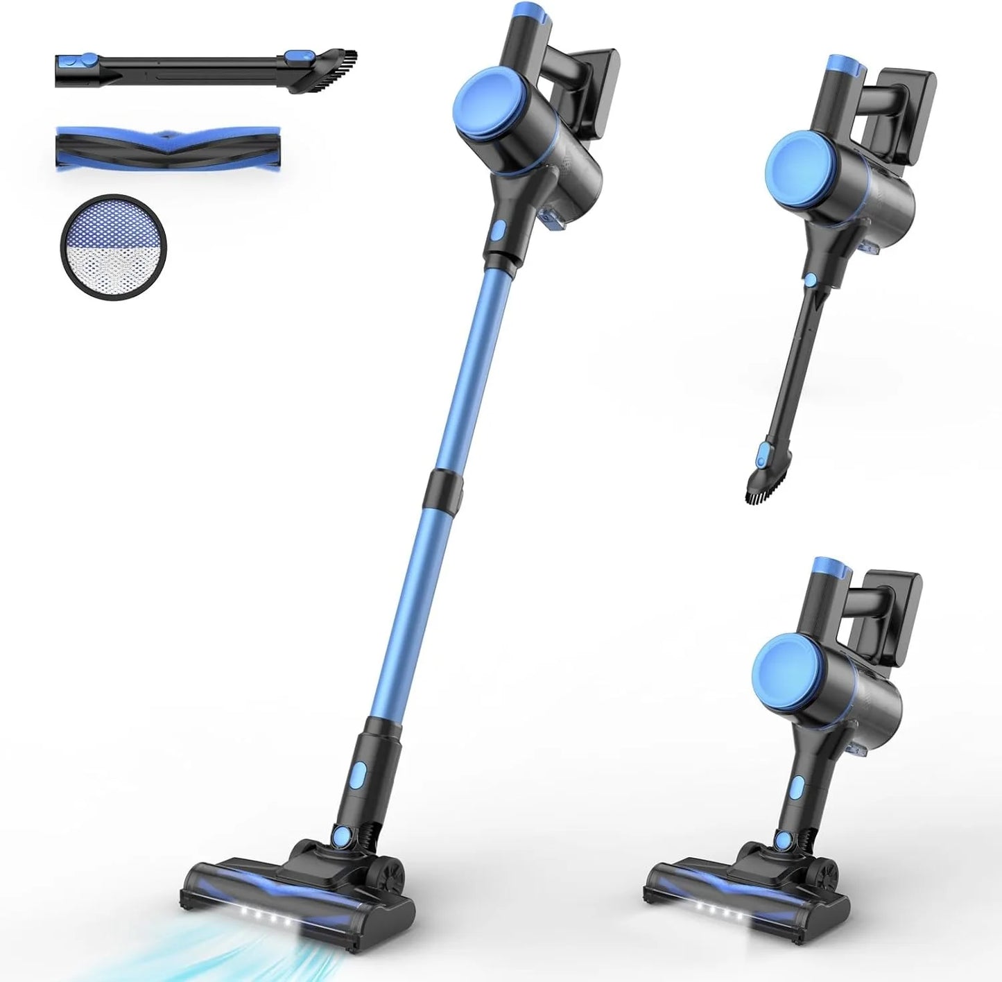 N8 Cordless Vacuum Cleaner 40Kpa 40 Mins Runtime Lightweight Stick Vacuum Powerful Suction Self-Standing Rechargeable Vacuum Cleaner for Carpet Pet Hair Hardwood Floor
