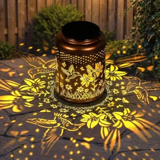 Lyeasw Garden Decor Solar Lanterns, 7 Inch Waterproof Hanging Lights for Outside, Metal Outdoor Decorations for Patio, Yard, Pa
