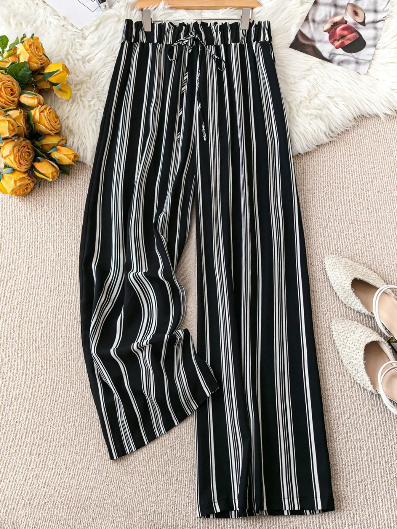 Striped Casual Wide Leg Pants For Women Summer