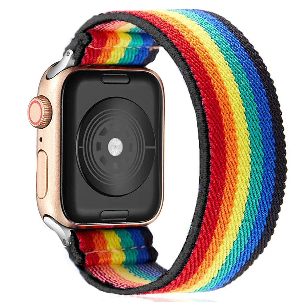 Scrunchie Strap for Apple watch band 40mm 44mm 42mm 45mm 41mm 49mm Elastic solo loop bracelet iWatch series 3 se 6 7 8 9 ultra 2