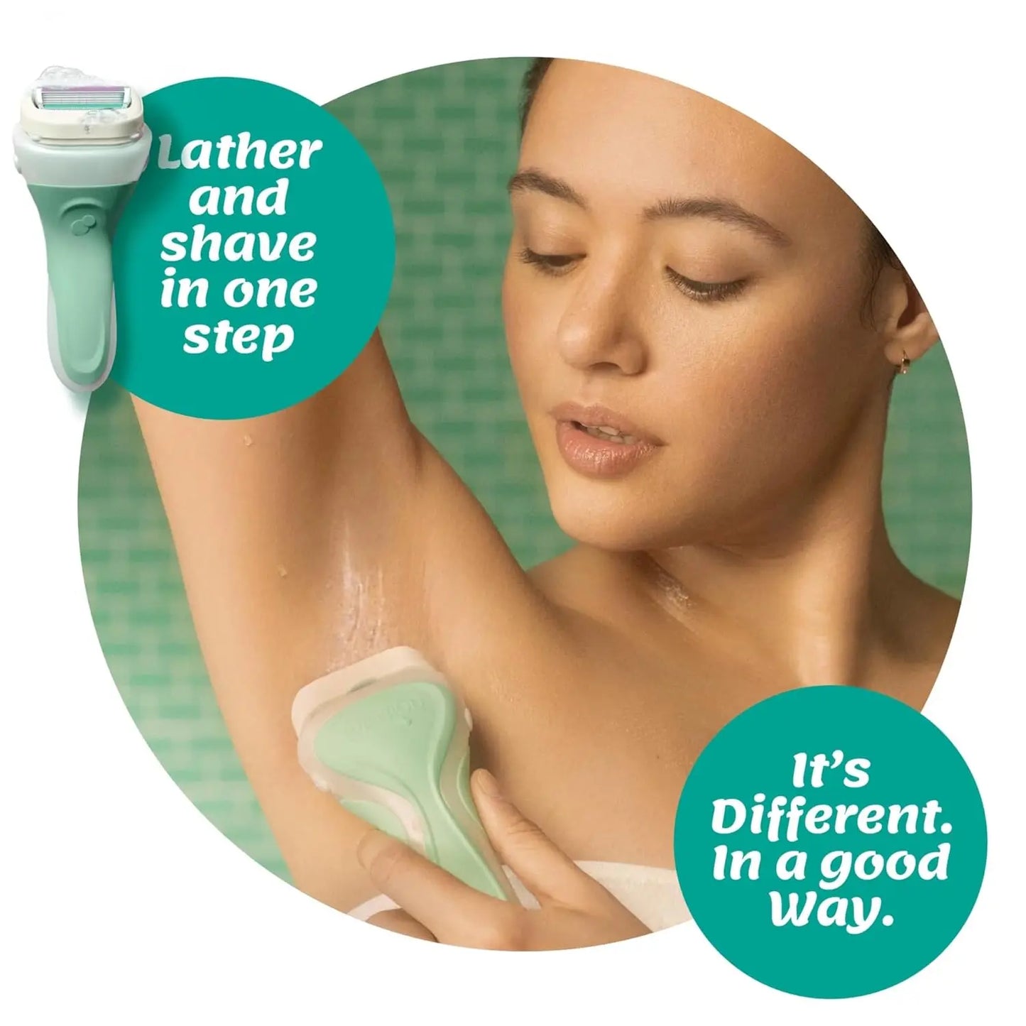 Women's Razor with 4 Refills - Aloe & Vitamin E Moisturizing Blades for Sensitive Skin, Pivoting Head