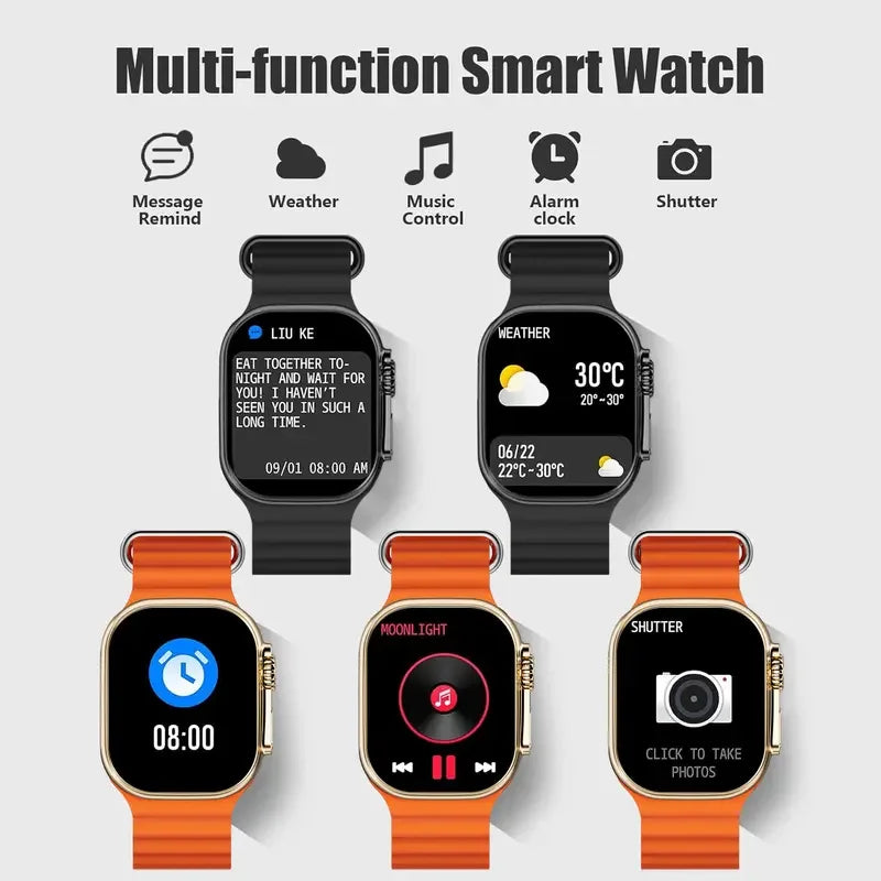 Smart Watch For Women Men, 1.83'' HD Full Touch Screen Wireless Calling Smartwatch (Answer/Make Call), Activity Tracker, 100+ Sport Modes, Pedometer, Message Alerts, Sport Fitness Tracker，Compatible With Iphone.Holiday Gift