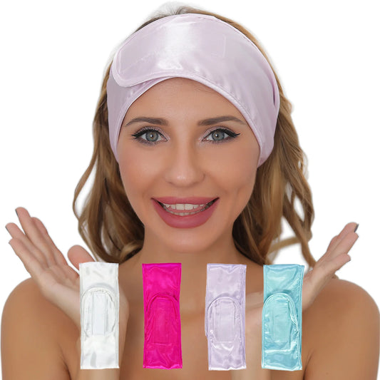 Women Silky satin Adjustable SPA Facial Headband Bath Makeup Hair Band Headbands for Face Washing Soft Toweling Hair Accessories