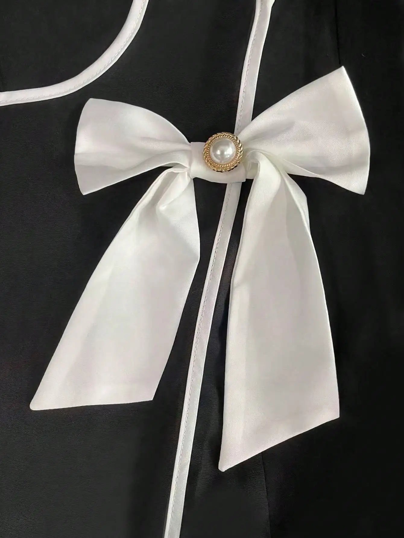 Elegant Bow Collar Short Sleeve Blouse With Asymmetric Hem For Office And Casual