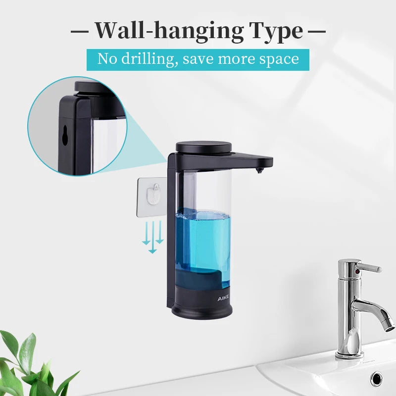 AIKE Automatic Liquid Soap Dispenser For Hands Washing Kitchen Liquid Soap Dispenser Chargeable USB Smart Dispenser For Soap