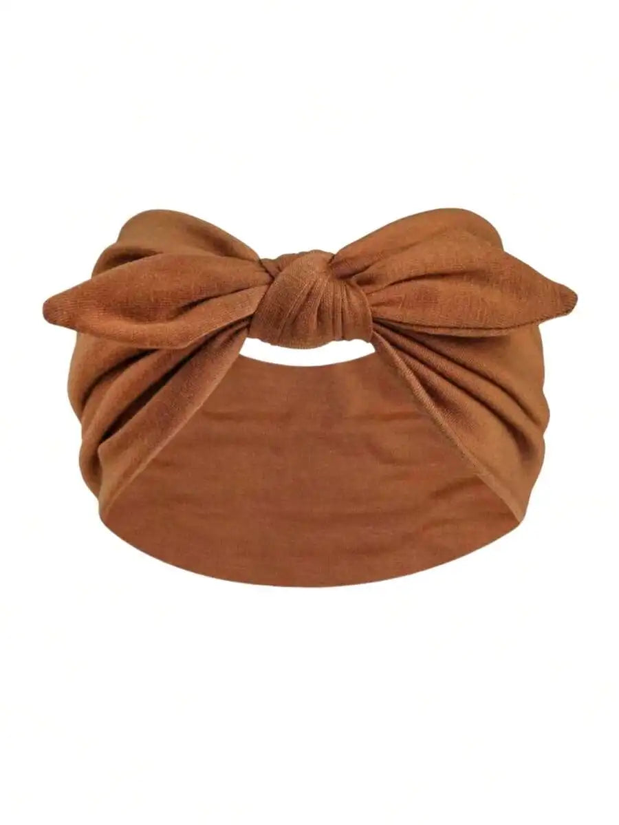 Womens Bow Knot Headbands Boho Style Wide Hair Wraps Solid Color Casual Fashion All Seasons
