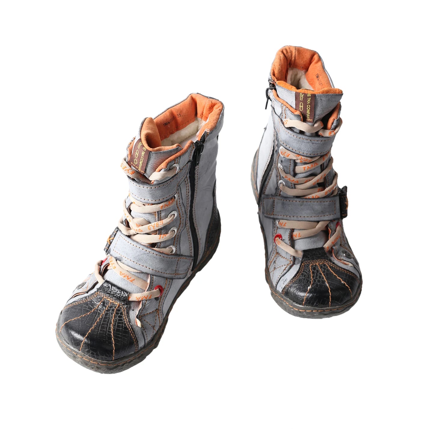 TMA EYES Women's Winter Retro Snow Boots Vintage Trendy Warm Fur Lined Ankle Boots Non-slip Outdoor Shoes