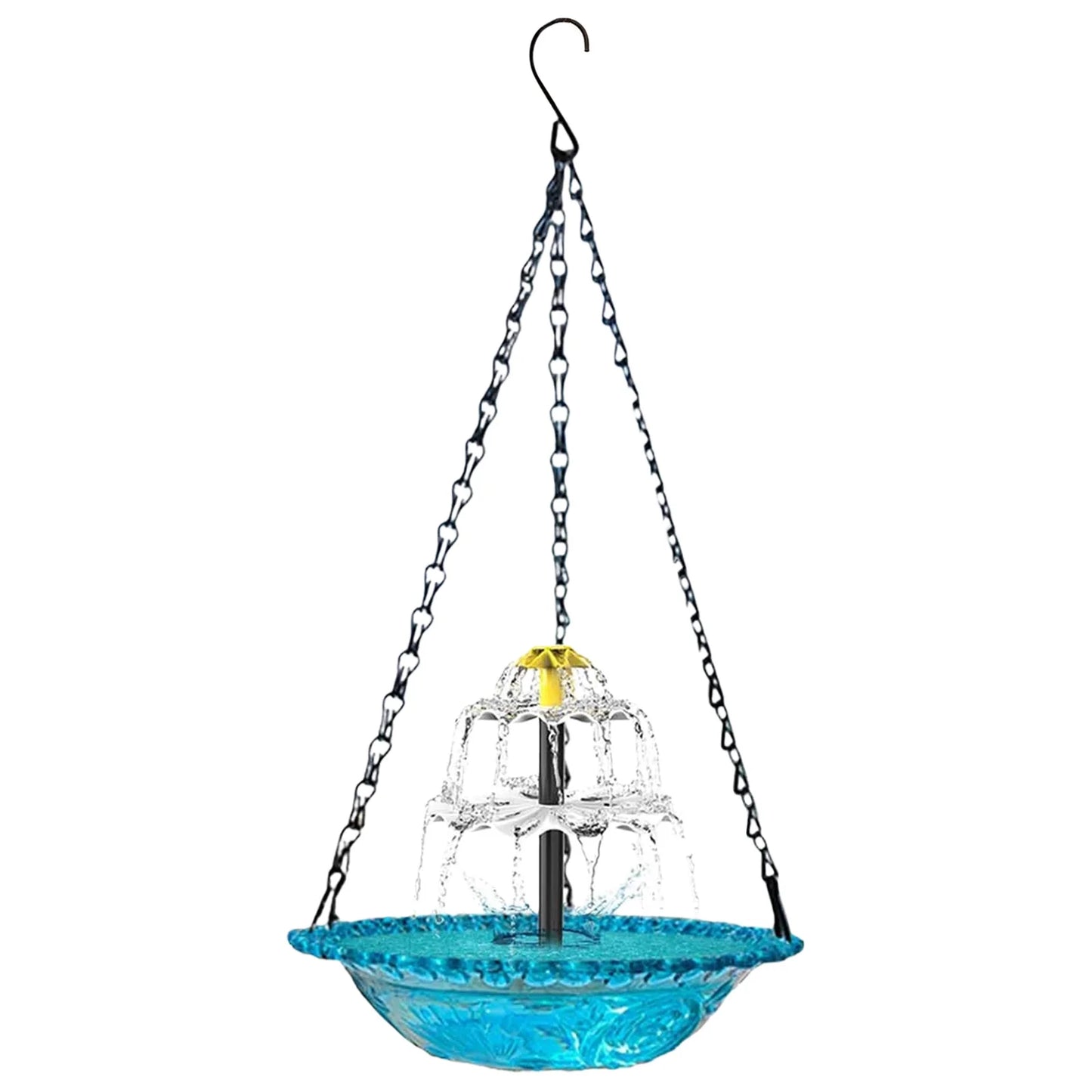 Hanging Solar Bird Bath Fountain Wildlife Feeder Outdoor Hanging Bird Bath with Solar Fountain for Outdoor Garden Decor