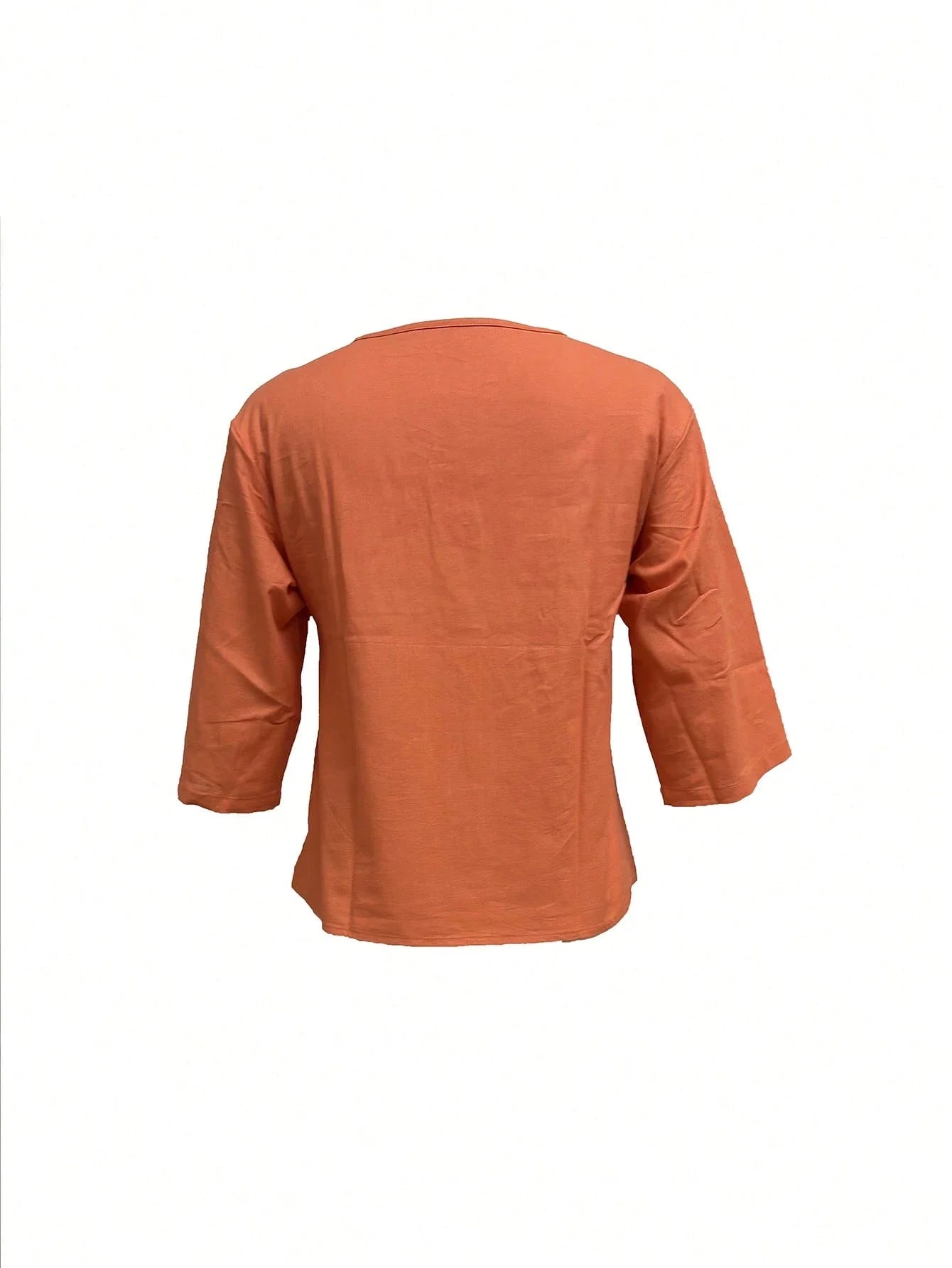 Women's Notched Collar Button Up Woven Blouse Loose Fit Spring
