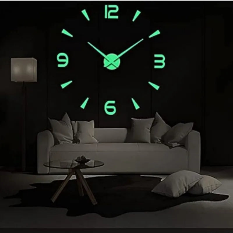 Simple LED wall clock with night light function, silent, modern decorative digital wall clock, DIY 3D digital wall clock