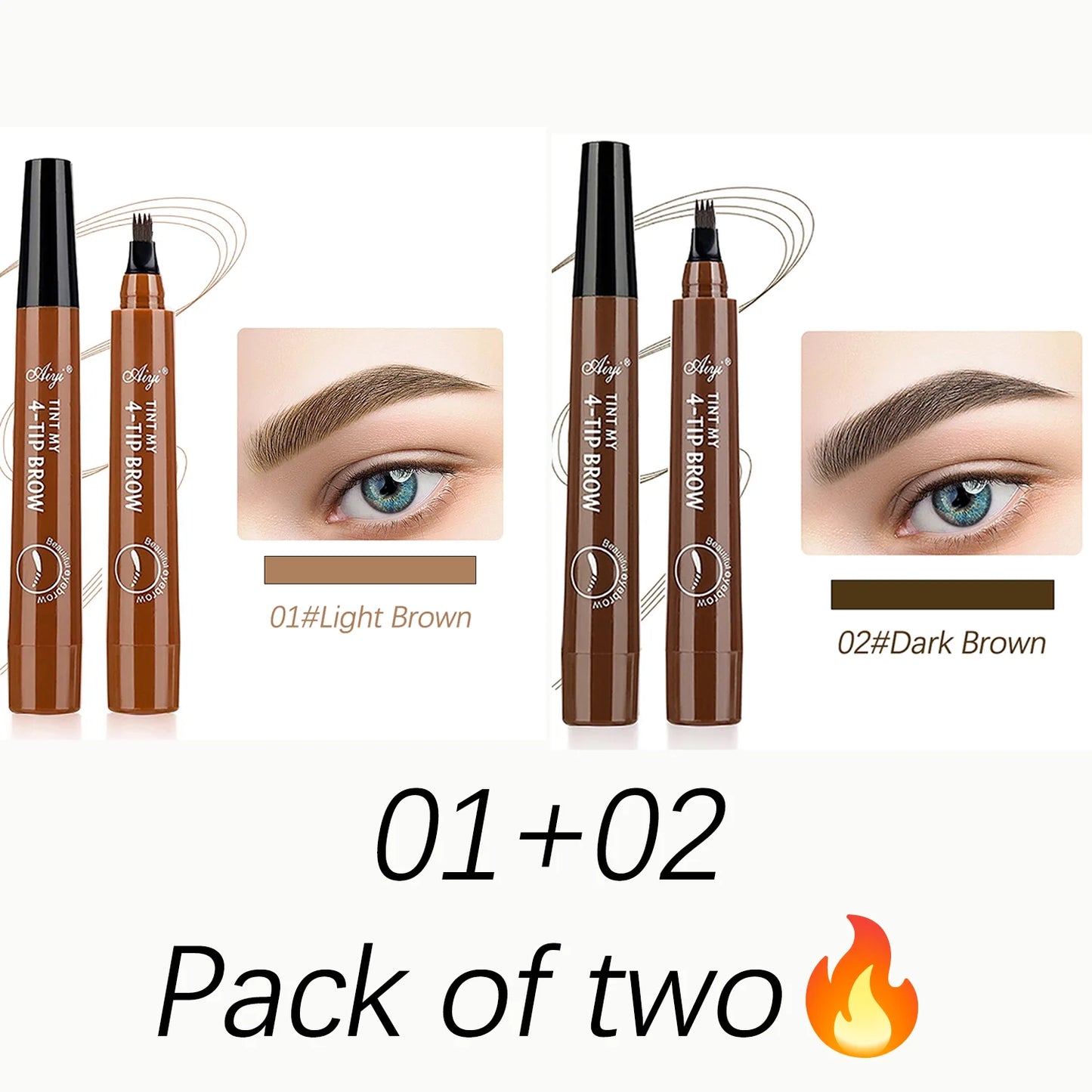 Slim eyeliner is waterproof, sweat-proof, long-lasting and non-smudged. Newbie brown eyeliner liquid pen holiday gift set 2pcs