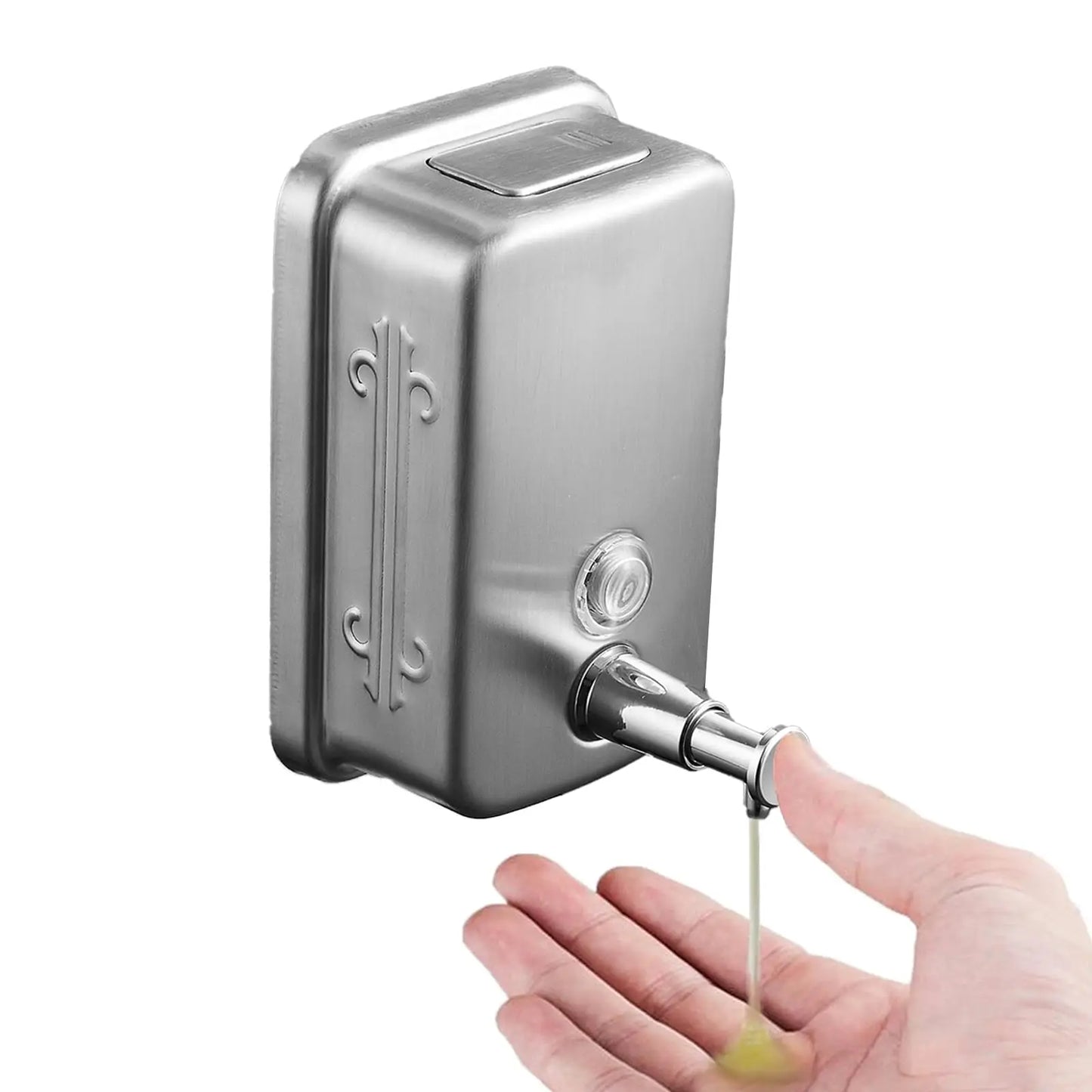 Commercial Soap Dispenser Wall Mount Stainless Steel Soap Dispenser for Hotels Restaurants Bathroom and Home 500ml/17oz