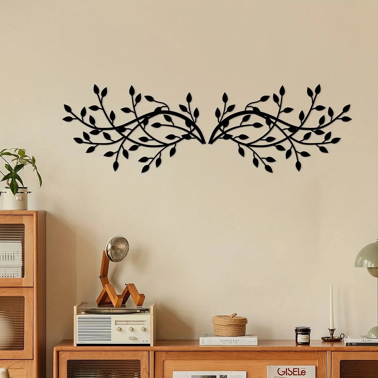 Minimalist Iron Leaf Wall Art Waterproof Rustproof Metal Wall Decor Easy Install Indoor Outdoor Home Wedding Housewarming Gift