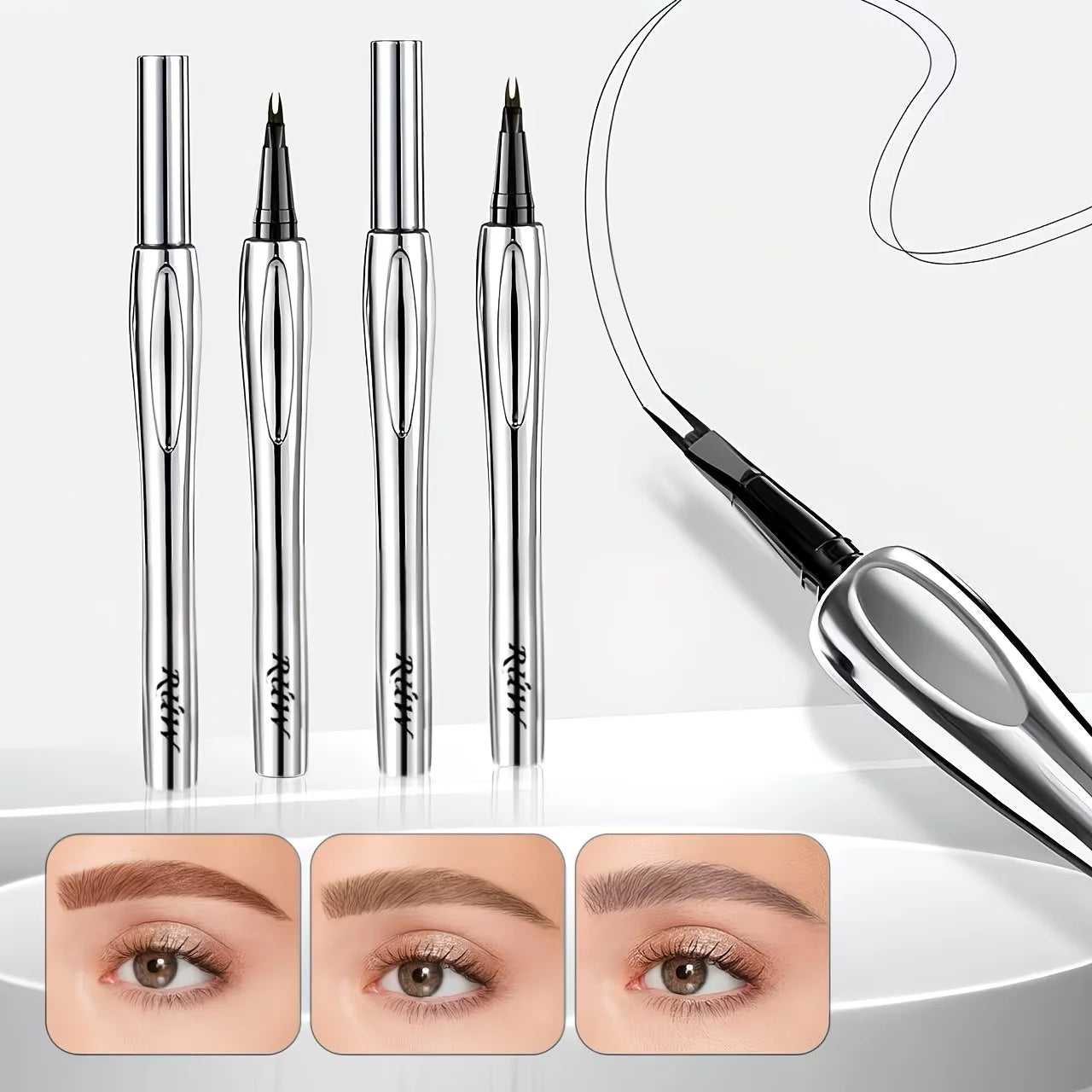 Dual-Forked Eyebrow Pencil & Mascara Set: Precision Tip—Waterproof and Sweat-Resistant—Creates Naturally Full Brows and Lashes.