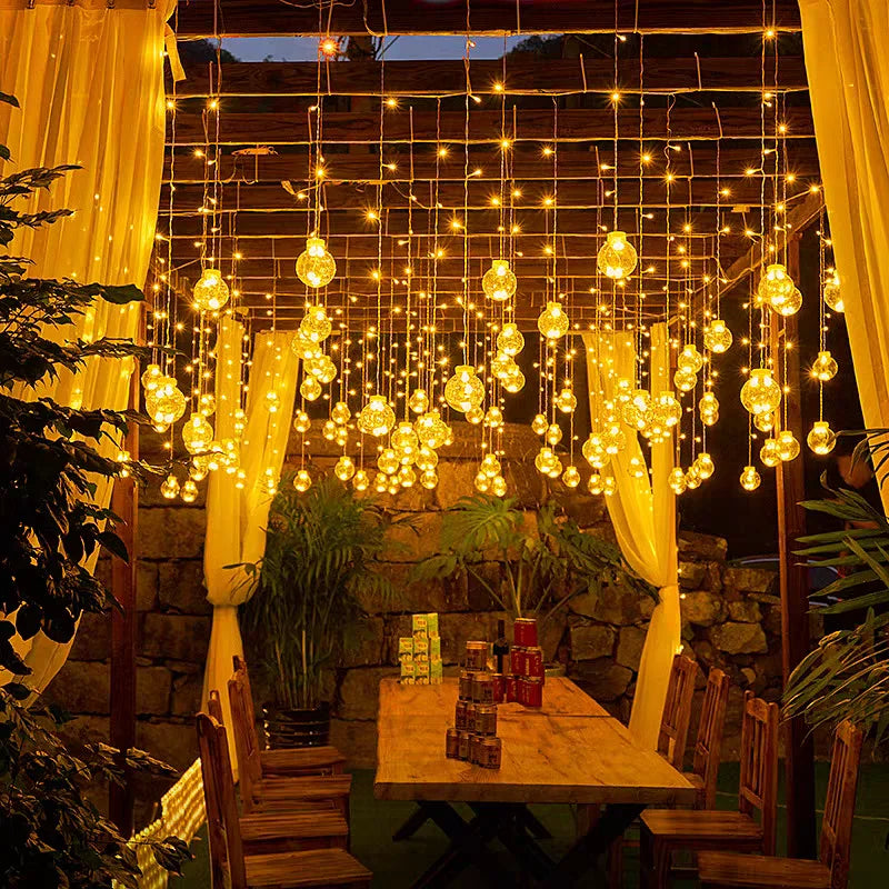 Color/Warm Light Wishing Ball Light String USB with Remote Control 8 Modes, Suitable for Bedroom, Christmas, Wedding, Theme Part