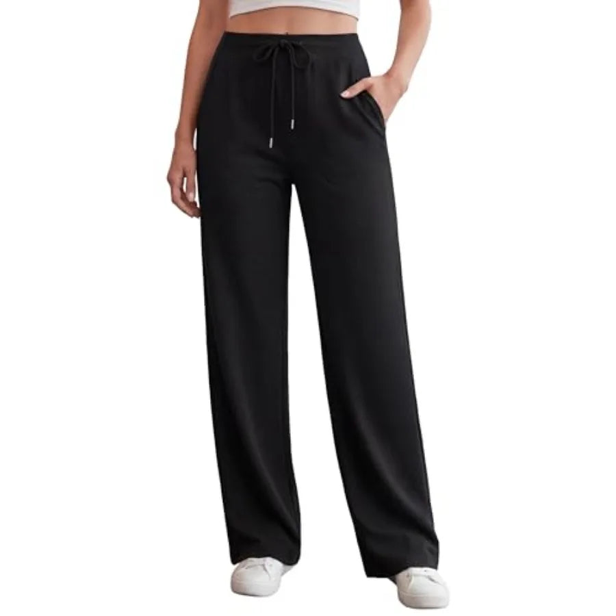 Blooming Jelly Womens Wide Leg Casual Yoga Pants with Pockets Lounge Dress Pants Comfy Trousers Slacks