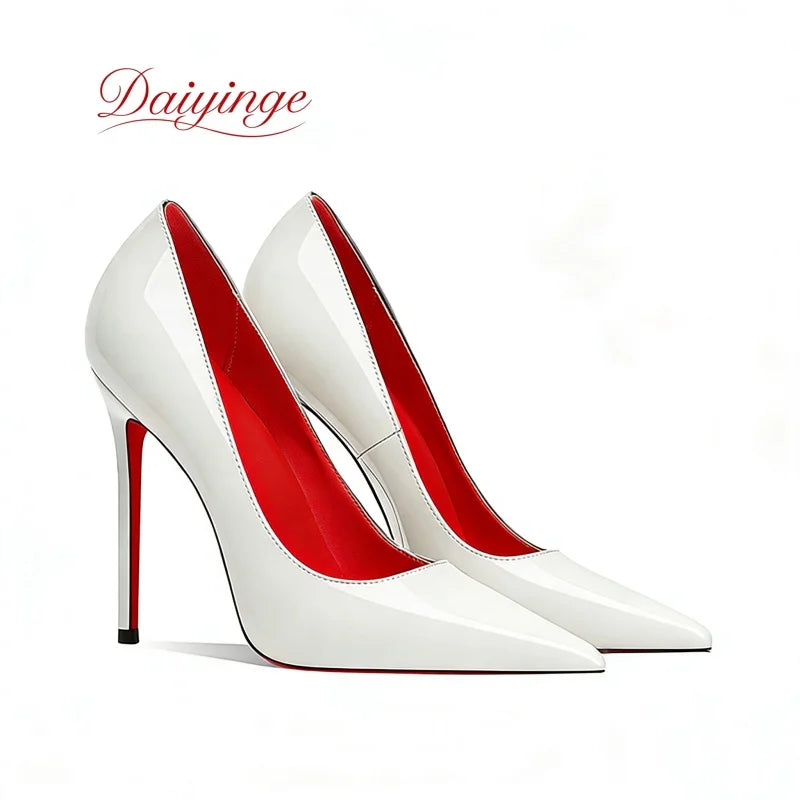 Shoes For Woman 2026 Trend Luxury Red Bottoms High Heels Pointed Toe Stiletto Pumps 12 cm Comfortable Party Dress Wedding Shoes