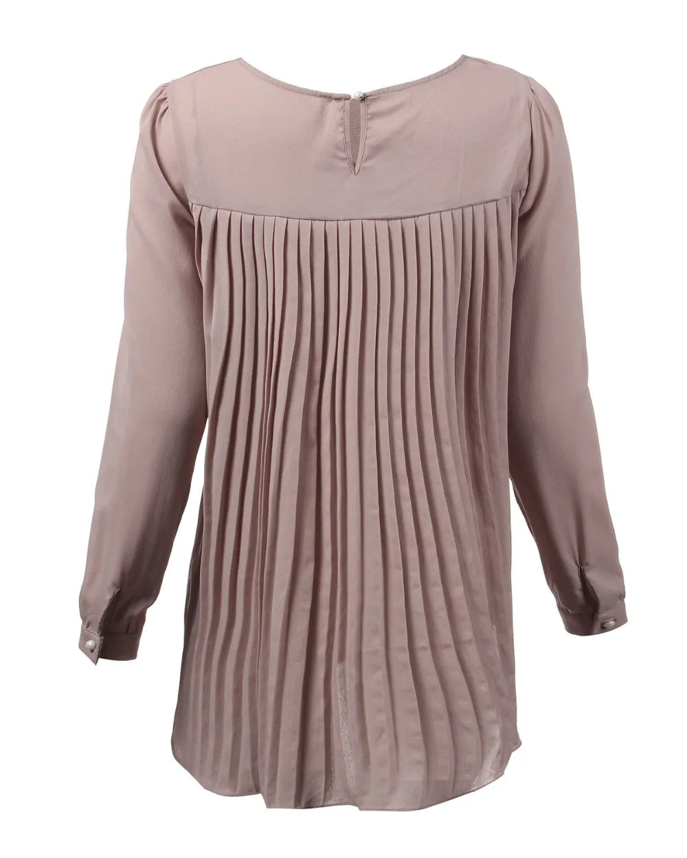 Women Sexy Casual Loose Chiffon Blouse Long Sleeve Solid Crimp Shirts