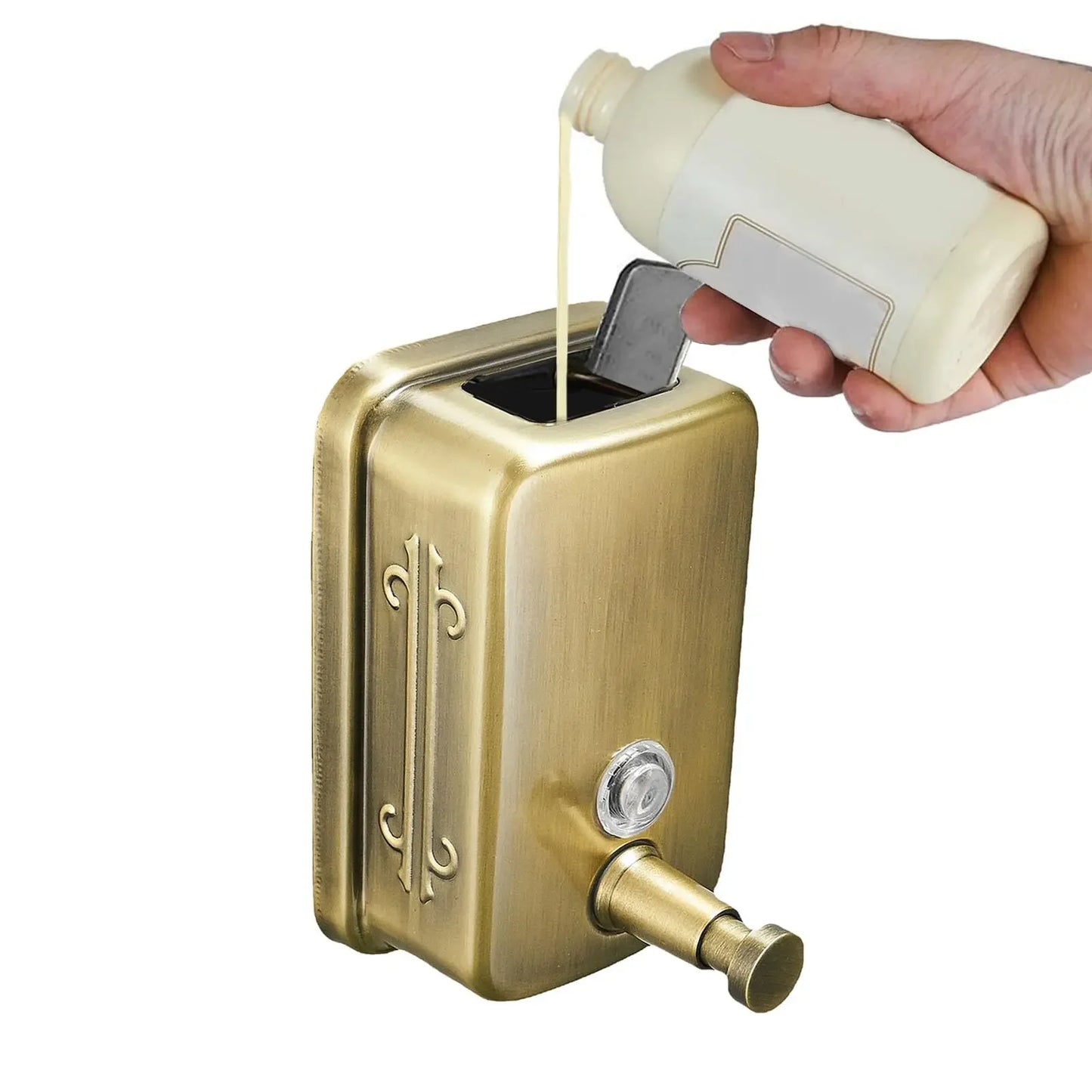 Commercial Soap Dispenser Wall Mount Stainless Steel Soap Dispenser for Hotels Restaurants Bathroom and Home 500ml/17oz