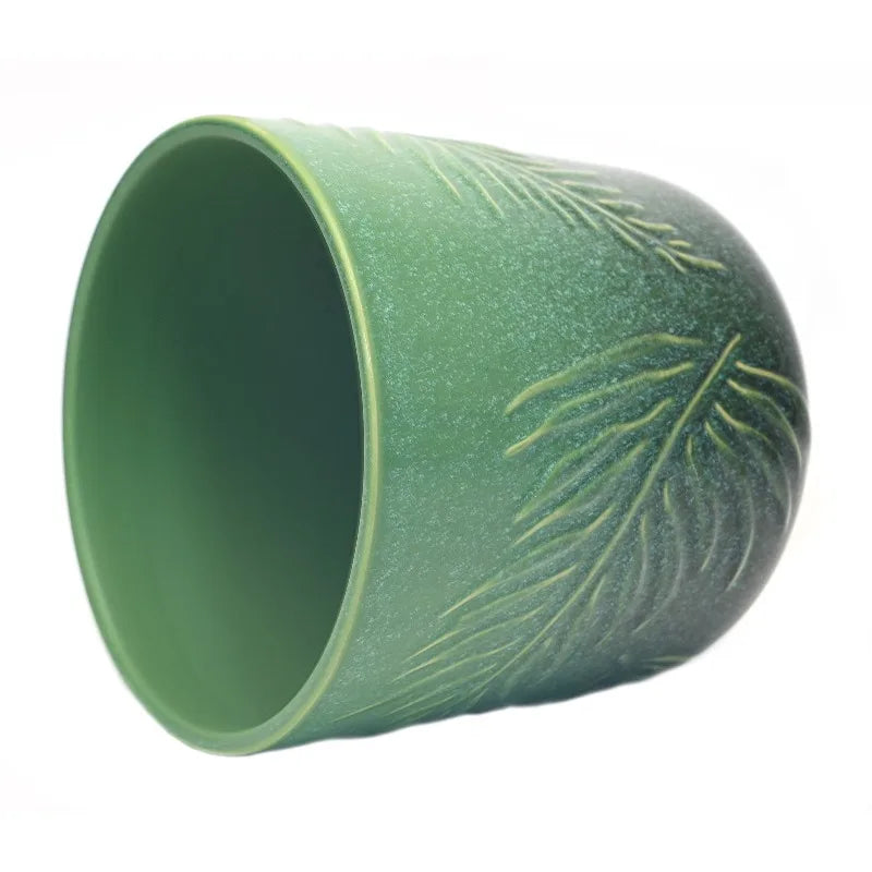 8-Inch Ceramic Planter with Botanical Design