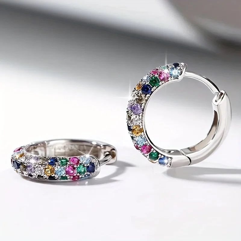 2pcs/pair Fashion Cute, Versatile And Charming Trendy Colorful Round Hoop Earrings For Women Men, Valentine's Day Birthday Gifts