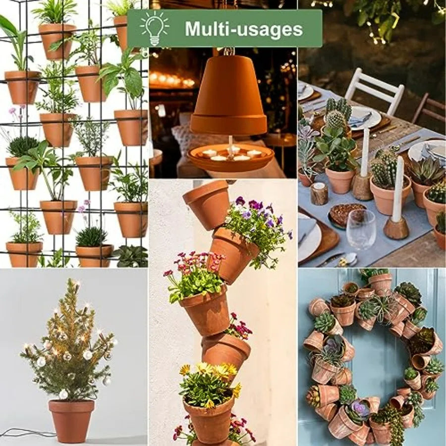 6 inch Terracotta and Clay Pots for Plants with Saucer, Medium Terra Cotta Plant Pots with Drainage Hole, Flowerpot with Tray,