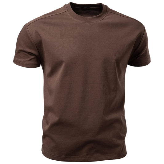 AIOPESON Men's Cotton O-Neck Soft Touch Comfortable Tee Solid Color 8 Colors Breathable Lightweight Daily Casual T-Shirt