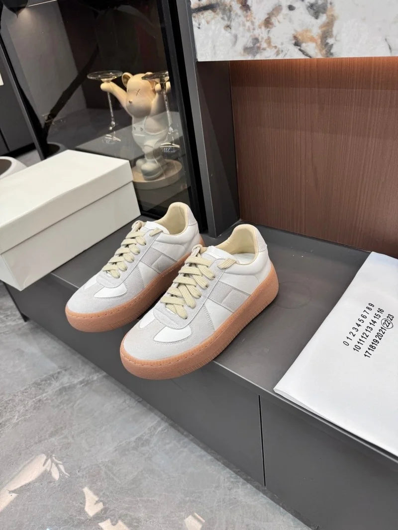 Genuine Leather Vulcanize Summer High Brand Comfy Chunky Sneaker Loafer Spring Autumn Platform Vulcanize Women Shoes