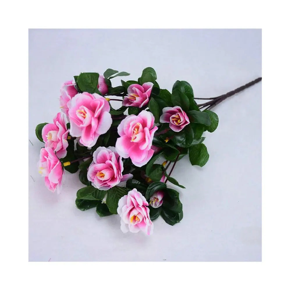 Outdoor Fall Artificial Red Azalea High Quality Flowers Bushes UV Resistant Decor Fake Flowers Home Decorations Small For Garden