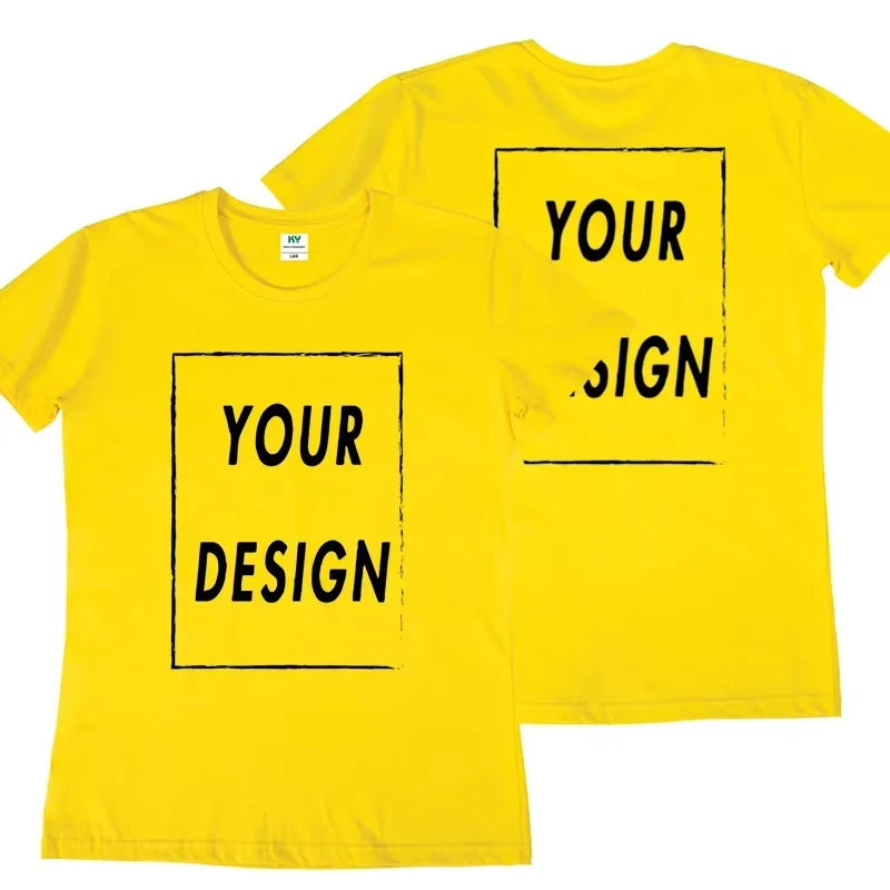 Custom Team T-Shirt for Men & Women, Personalized Front Back Print Tee, Custom Text Logo Customizable Design High Quality Casual Top