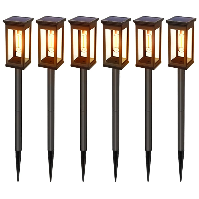 4/6 PCS Solar Pathway Light Outdoor Auto On/Off at Dusk Outdoor Waterproof Solar Lamp Garden Yard Patio Walkway Driveway Camping Decor Landscape Lighting Utomatic Pathway Lighting