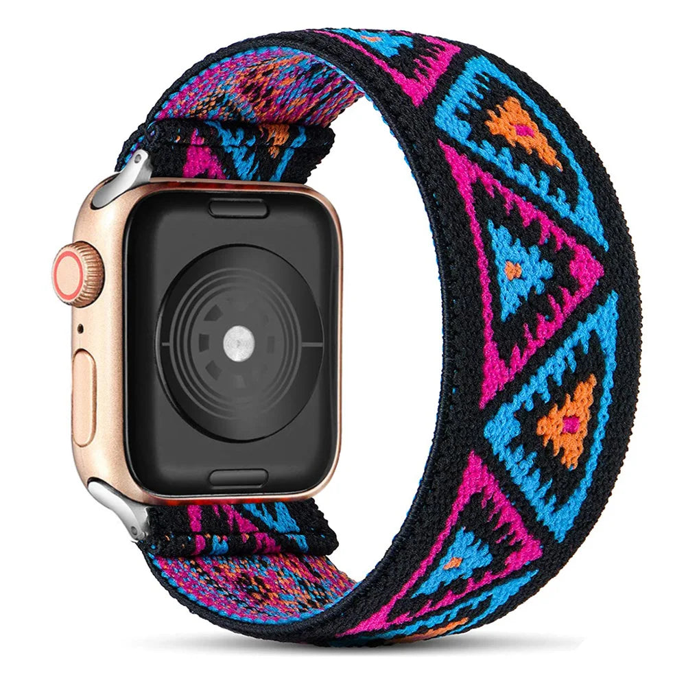 Scrunchie Strap for Apple watch band 40mm 44mm 42mm 45mm 41mm 49mm Elastic solo loop bracelet iWatch series 3 se 6 7 8 9 ultra 2