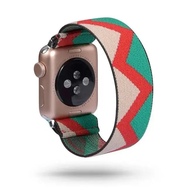 Scrunchie Strap for Apple watch band 40mm 44mm 42mm 45mm 41mm 49mm Elastic solo loop bracelet iWatch series 3 se 6 7 8 9 ultra 2