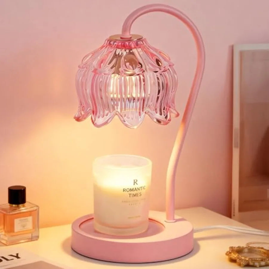 Strawberry Candle Warmer Lamp Height Adjustable, Lotus Strawberry Flower Lamp for Yankee Village Candles, Cute Candle Lamp with