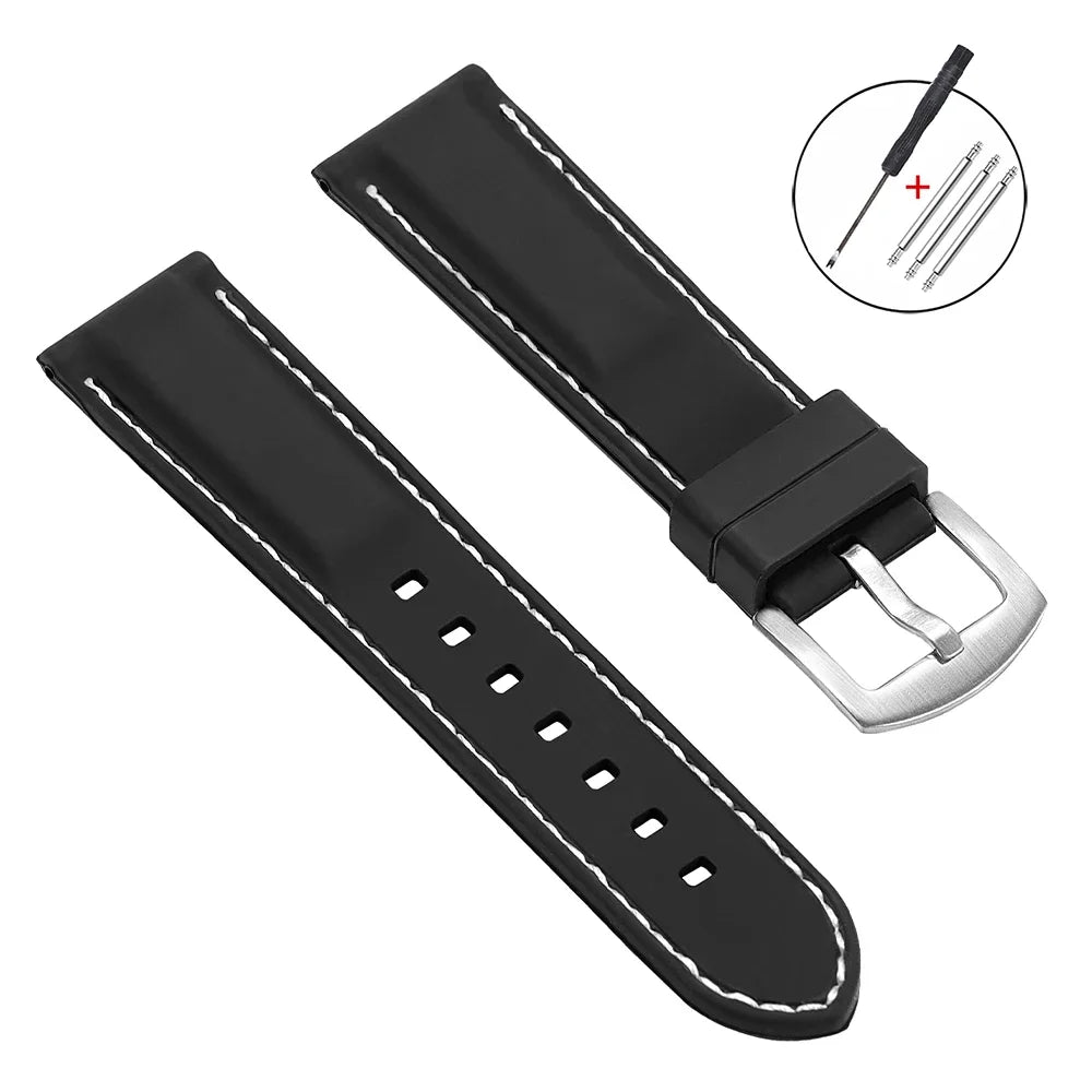 Band 18mm 20mm 22mm 24mm Wristabnd for Bracelet Soft Silicone Watch Strap Men Women Sport Waterproof Belt